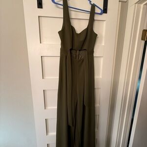 Olive Green Wide Leg Jumpsuit